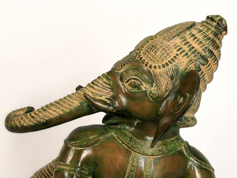 25" Crawling Baby Ganesha Idol in Brass
