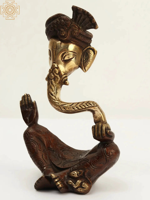 10" Brass Decorative Pagdi Ganesha | Home DŽcor