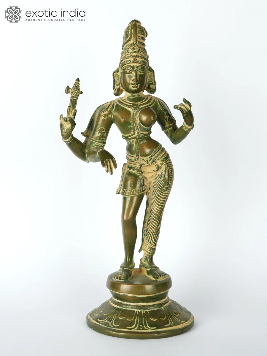 11" Ardhanarishvara Shiva Shakti Brass Statue Handmade