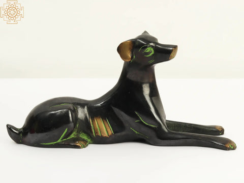 9" Brass Dog Statue | Home Decor