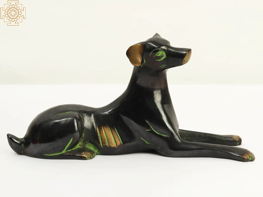 9" Brass Dog Statue for Home Decor
