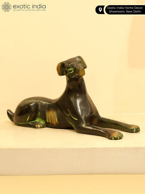 9" Brass Dog Statue | Home Decor