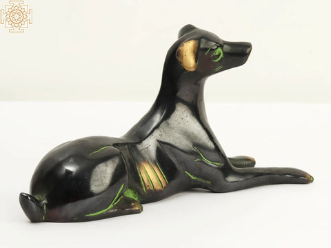 9" Brass Dog Statue | Home Decor