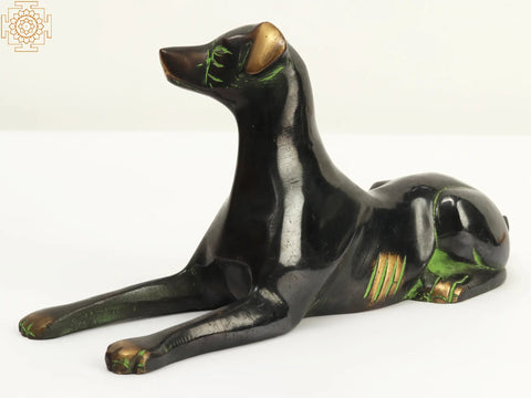 9" Brass Dog Statue | Home Decor