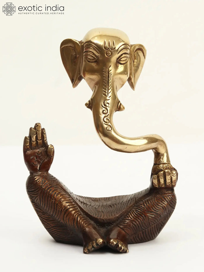 Brass Stylized Ganesha Statue for Home Decor