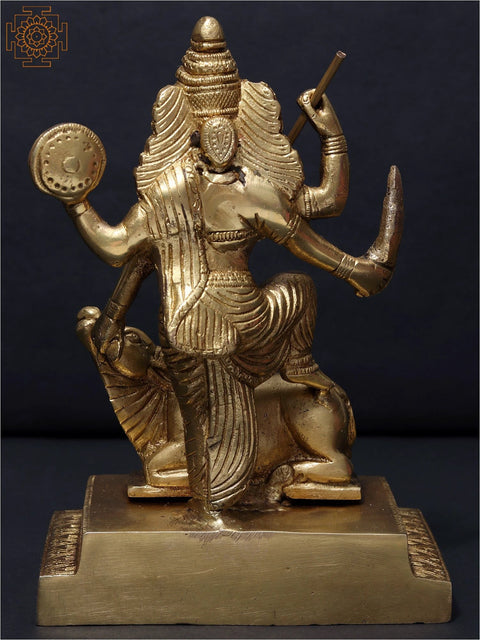 7" Brass Goddess Mahishasuramardini Durga Sculpture