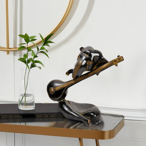 10" Brass Stylized Sitar Ganesha