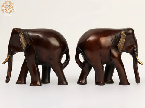 6" Small Brass Pair of Elephant | Home Decor