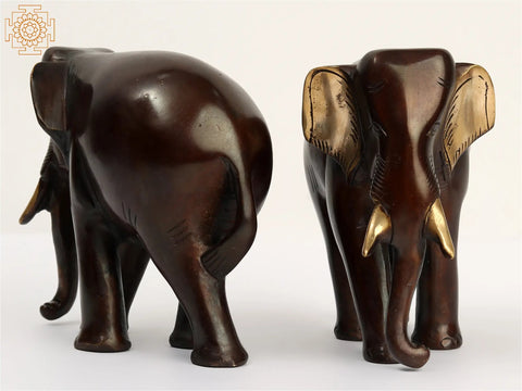 6" Small Brass Pair of Elephant | Home Decor