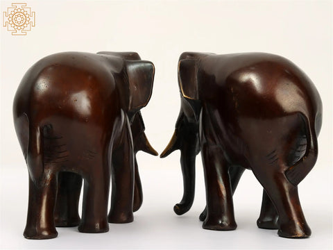 6" Small Brass Pair of Elephant | Home Decor