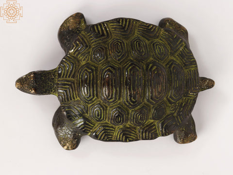 8" Brass Decorative Tortoise Statue