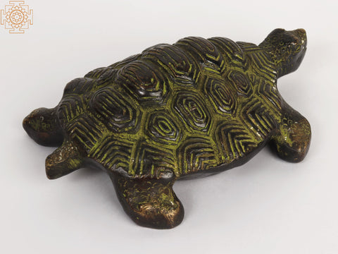 8" Brass Decorative Tortoise Statue