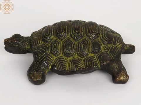 8" Brass Decorative Tortoise Statue