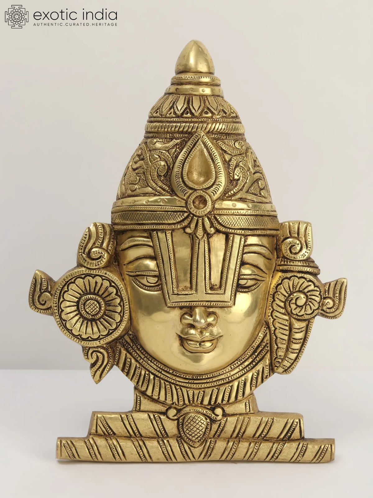 11" Tirupati Balaji Brass Wall Hanging for Pooja
