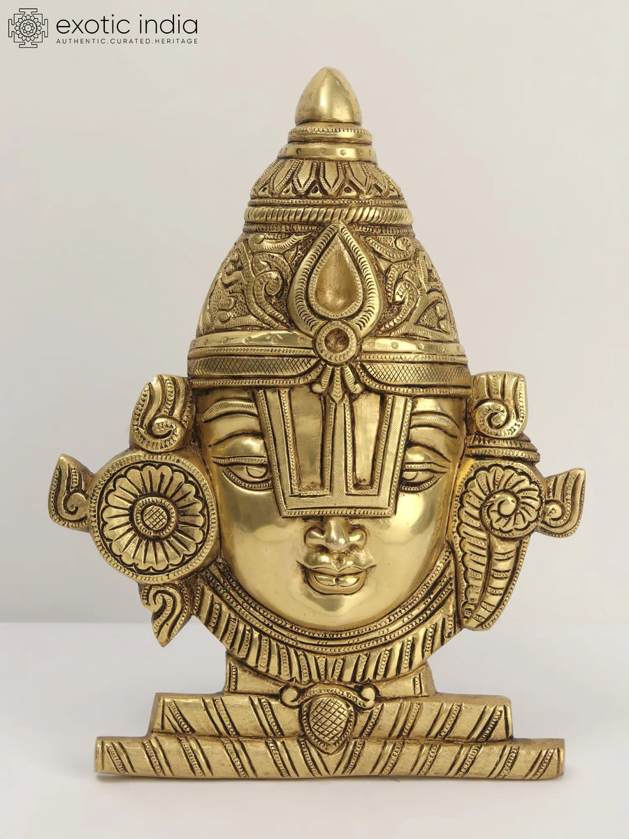 11" Tirupati Balaji Brass Wall Hanging for Pooja