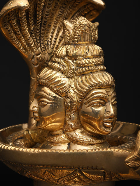4" Small Brass Shivalinga Idol with Sheshnag | Made in India