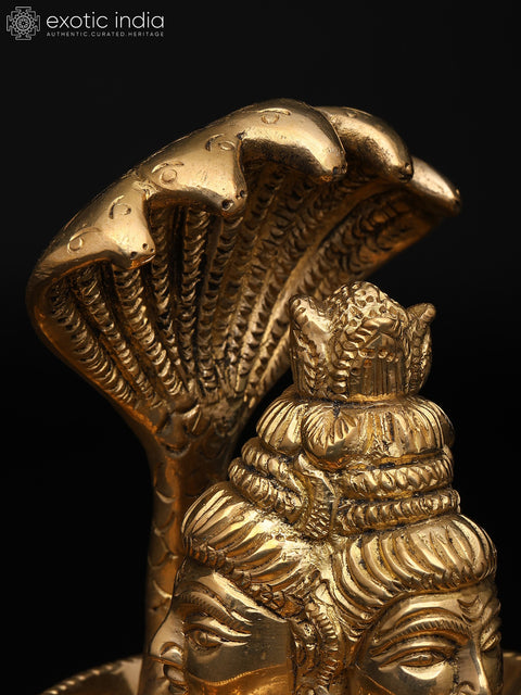 4" Small Brass Shivalinga Idol with Sheshnag | Made in India