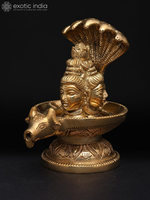 4" Small Brass Shivalinga Idol with Sheshnag | Made in India