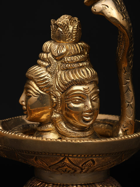 4" Small Brass Shivalinga Idol with Sheshnag | Made in India