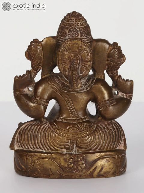 4" Small Brass Lord Ganesha Sculpture