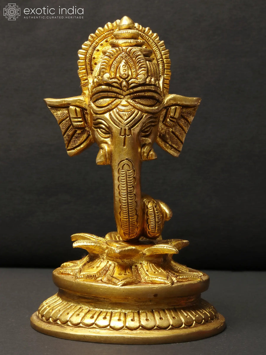 4" Handmade Brass Ganesha Statue for Home Decor