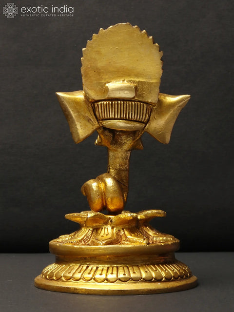 4" Small Decorative Ganesha Sculpture in Brass