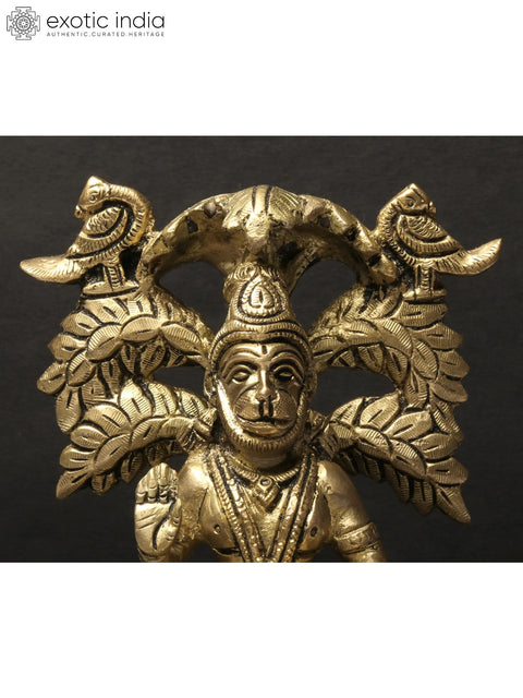 6" Small Blessing Hanuman Idol Seated Under the Tree