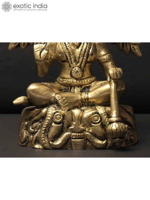 6" Small Blessing Hanuman Idol Seated Under the Tree