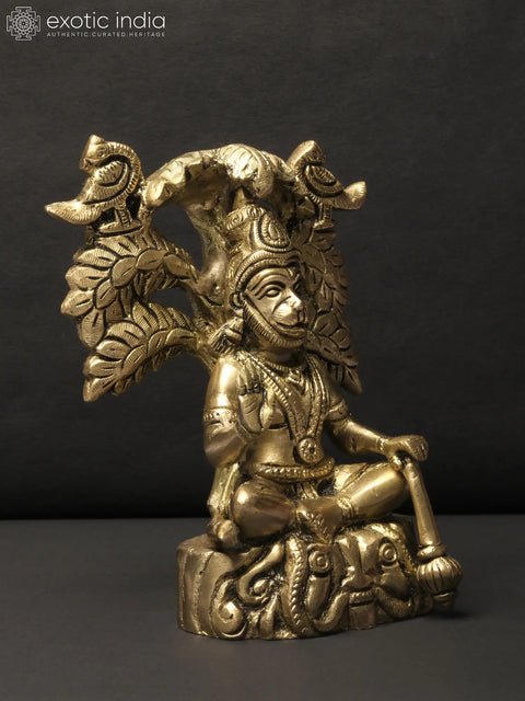 6" Small Blessing Hanuman Idol Seated Under the Tree