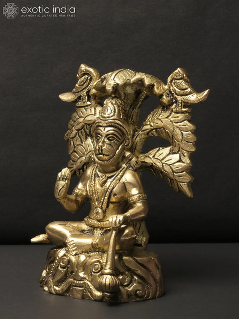 6" Small Blessing Hanuman Idol Seated Under the Tree