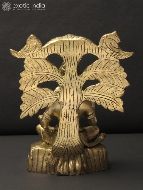 6" Small Blessing Hanuman Idol Seated Under the Tree