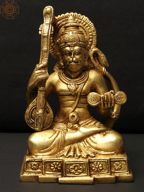 5" Bhakt Hanuman Handmade Brass Idol