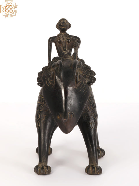 10" Tribal Rider on Animal Brass Statue | Home Decor