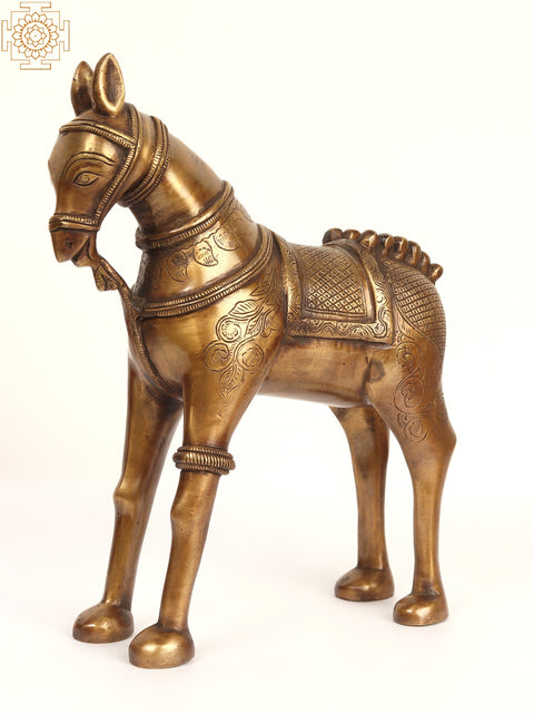 12" Brass Decorative Horse Statue