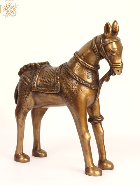 12" Brass Decorative Horse Statue
