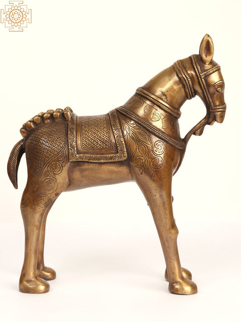 12" Brass Decorative Horse Statue