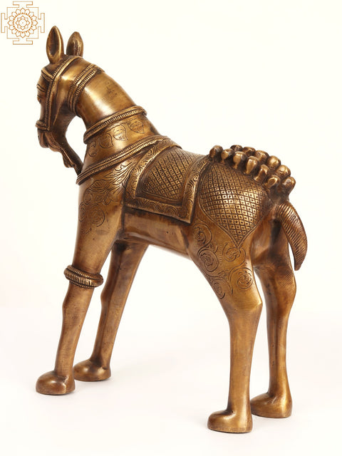 12" Brass Decorative Horse Statue