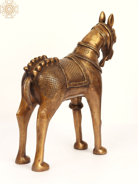 12" Brass Decorative Horse Statue