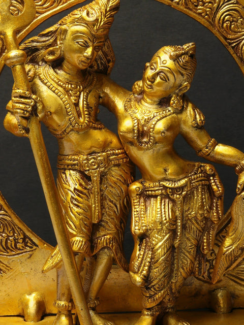 10" Dancing Shiva Parvati | Brass Statue