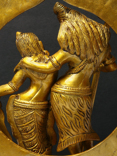 10" Dancing Shiva Parvati | Brass Statue