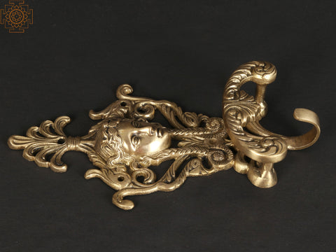9" Brass Princess Girl Face Hook | Wall Hanging