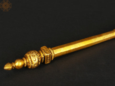 7" Brass Decorative Hand-Held Pankha