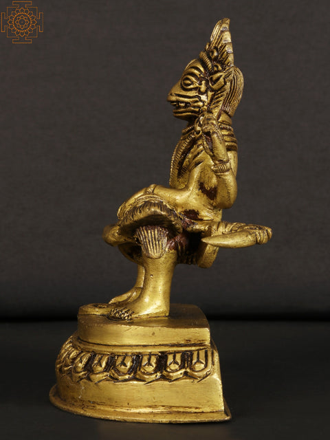 4" Small Lord Narasimha Idol Killing the Demon Hiranyakashipu