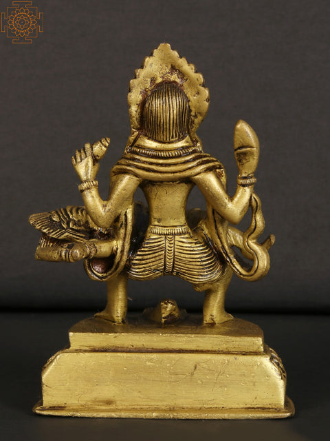 4" Small Lord Narasimha Idol Killing the Demon Hiranyakashipu