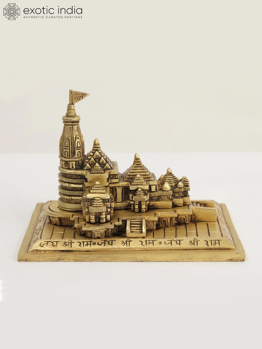 Ayodhya Ram Mandir Brass Statue - Handmade Home Decor Sculpture