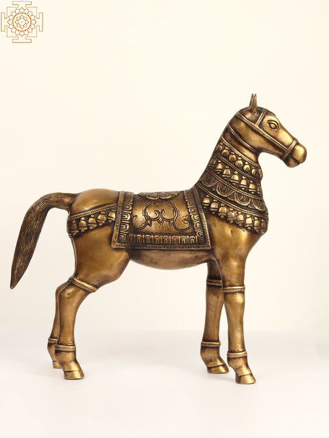 16" Decorative Horse | Brass Statue
