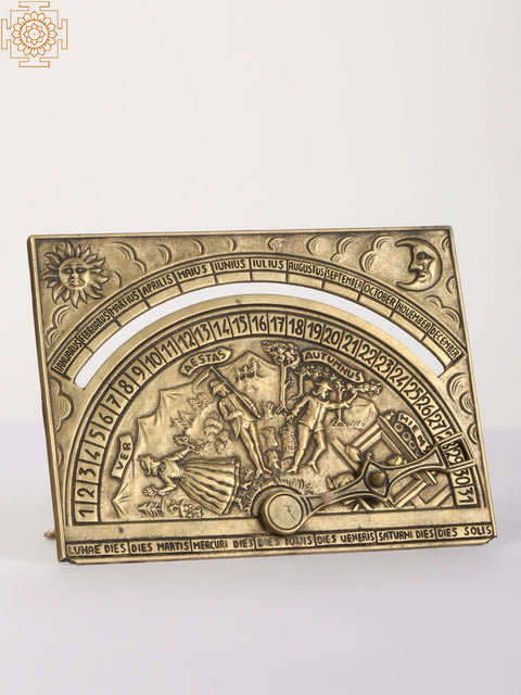 7" Brass Perpetual Calendar | Home Décor