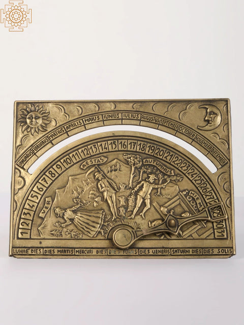 7" Brass Perpetual Calendar | Home Decor