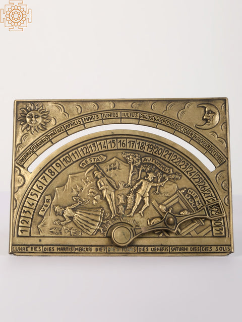 7" Brass Perpetual Calendar | Home Décor