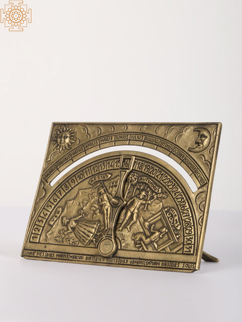 7" Brass Perpetual Calendar | Home Décor